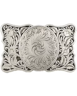 Montana Silversmiths Floral Scalloped Western Belt Buckle