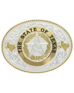 Montana Silversmiths State Of Texas Star Western Belt Buckle