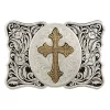 Montana Silversmiths Floral Cross Western Belt Buckle