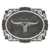 Montana Silversmiths Longhorn Steer Gunmetal Belt Buckle