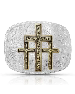 Montana Silversmiths Triple Cross Belt Buckle