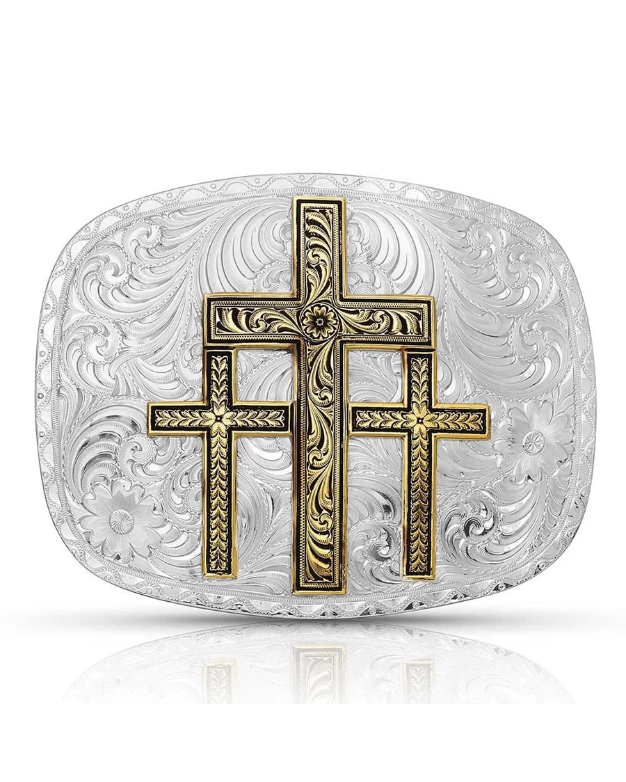 Montana Silversmiths Triple Cross Belt Buckle 1 Montana Silversmiths Triple Cross Belt Buckle
