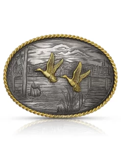 Montana Silversmiths On The Banks With Ducks Belt Buckle