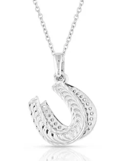 Montana Silversmiths NC5165 Country Charm Horseshoe Necklace Silver -Montana Silversmiths a9eiu2ji