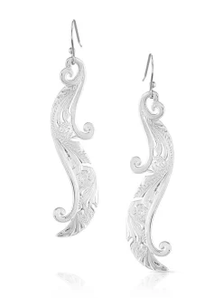 Montana Silversmiths Montana Silversmith ER4836 Womens Dreamweaver Feather Earrings Silver -Montana Silversmiths gh41viey 1