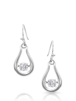 Montana Silversmiths Montana Silversmith ER4148 Womens Dancing Glassed Earrings Silver