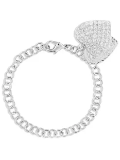 Montana Silversmiths BC5163 Womens Country Charm Duo Heart Bracelet Silver