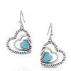 Montana Silversmiths Montana Silversmith ER5179 Womens Clearer Ponds Turquoise Heart Earrings Silver