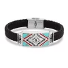Montana Silversmiths BC5495 Southwest Storm Cloud Leather Bracelet Dark Brown