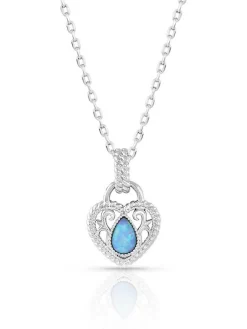 Montana Silversmiths NC5114 Womens Gleeful Heart Necklace Silver