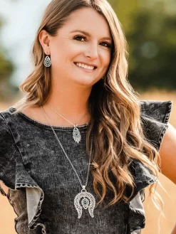 Montana Silversmiths NC5239 Womens Blue Spring Turquoise Squash Blossom Necklace Silver -Montana Silversmiths u3m7lkm8 1