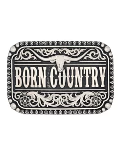 Montana Silversmiths A907 Born Country Attitude Buckle Silver