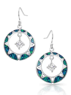 Montana Silversmiths Montana Silversmith ER4129 Womens Stay True Opal Earrings Silver