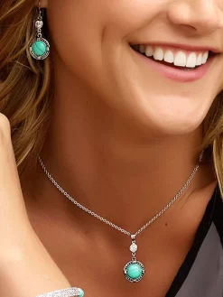 Montana Silversmiths JS3218 WomensTrue North Turquoise Jewelry Set Silver 5 Montana Silversmiths JS3218 WomensTrue North Turquoise Jewelry Set Silver -Montana Silversmiths yghyp3gr 1