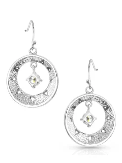 Montana Silversmiths Montana Silversmith ER4129 Womens Stay True Opal Earrings Silver -Montana Silversmiths yvr7iakw 1