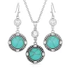 Montana Silversmiths JS3218 WomensTrue North Turquoise Jewelry Set Silver